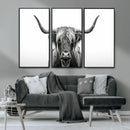 Highland Wall Art Canvas Print – Minimalist Black and White by MyGreatCanvas | Canvas Wall Art Prints | Photo Prints & Wall Decor