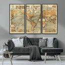 Push Pin World Map Canvas Print – Travel Tracker Wall Art