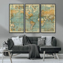 Push Pin World Map Canvas Print – Travel Tracker Wall Art