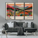 Yayoi Kusama Landscape Canvas Print, Vibrant Floral Mountain