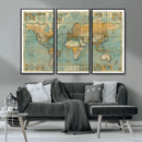 Push Pin World Map Canvas Print – Travel Tracker Wall Art