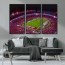 Bryant-Denny Stadium Night Game Triple Canvas Wall Art - by MyGreatCanvas | Canvas Wall Art Prints | Photo Prints & Wall Decor