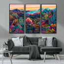 Colorful Abstract Landscape Wall Art Print Canvas - Vibrant