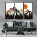 Modern Abstract Mountain Canvas Wall Art Print, Abstract
