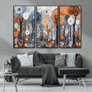 Abstract Winter Landscape Canvas Wall Art Print - Large