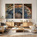 Framed Tree Ring Wall Art - Abstract Colorful Tree Ring Wall
