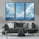 Abstract Ocean Print Artwork- Serene Blue Ocean Canvas Wall