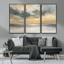 Modern Coastal Artwork with Vibrant Abstract Ocean Waves