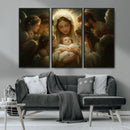 Mary Jesus Canvas Wall Art Print - Madonna and Child with