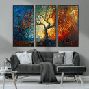 Mosaic Tree Canvas Wall Art Canvas Print – Vibrant Stained