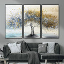 Golden and Silver Tree Wall Art – Framed Elegant Leaves by MyGreatCanvas | Canvas Wall Art Prints | Photo Prints & Wall Decor