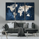 Vintage World Map Canvas Wall Art - Framed Map Print for by MyGreatCanvas | Canvas Wall Art Prints | Photo Prints & Wall Decor