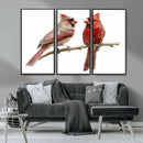 Cardinal Canvas Wall Art - Male and Female Cardinal Print -