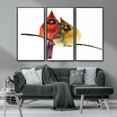 Cardinal Bird Canvas Wall Art - Male and Female Cardinal