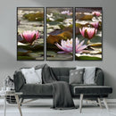 Lotus Flower Wall Art Canvas Print, Water Lily Large Wall