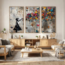Butterfly Girl Wall Art – Vibrant Street Style Canvas Print,