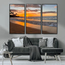 Sunset Wall Art Print - Stunning Beach Sunset Canvas Artwork
