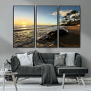 Tropical Beach Wall Art - Stunning Ocean Sunset Canvas Print