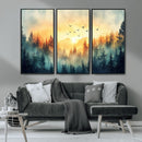 Abstract Forest Wall Art Print- Serene Nature Canvas Print