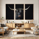 Majestic Longhorn Bull Wall Art Canvas Print – Dark by MyGreatCanvas | Canvas Wall Art Prints | Photo Prints & Wall Decor