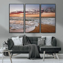 Ocean Sunset Wall Art Canvas Print – Framed Sandy Shore
