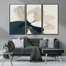 Minimal Flower Wall Art Canvas Print – Framed Beige Bloom