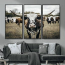 Texas Longhorn Wall Art – Framed Speckled Cow Canvas by MyGreatCanvas | Canvas Wall Art Prints | Photo Prints & Wall Decor