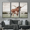 Texas Longhorn Wall Art – Framed Spotted Cattle Canvas by MyGreatCanvas | Canvas Wall Art Prints | Photo Prints & Wall Decor