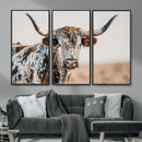 Texas Longhorn Wall Art – Framed Speckled Cow Canvas by MyGreatCanvas | Canvas Wall Art Prints | Photo Prints & Wall Decor