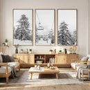 Ski Lift Wall Art – Framed Snowy Mountain Canvas Artwork by MyGreatCanvas | Canvas Wall Art Prints | Photo Prints & Wall Decor