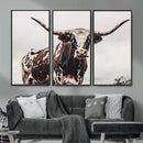 Texas Longhorn Wall Art Canvas Print – Framed Spotted Bull by MyGreatCanvas | Canvas Wall Art Prints | Photo Prints & Wall Decor
