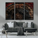 Dark Wood Ring Wall Art Canvas Print – Framed Abstract Tree