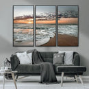 Ocean Sunset Wall Art Canvas Print – Framed Beach Waves
