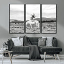 White Horse Wall Art Canvas Print – Framed Woman Rider