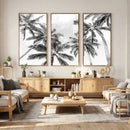 Black and White Palm Wall Art Canvas Print – Framed