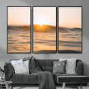 Calm Water Wall Art – Framed Sunset Waves Canvas Artwork, by MyGreatCanvas | Canvas Wall Art Prints | Photo Prints & Wall Decor