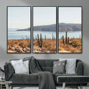 Desert Lake Wall Art – Framed Cactus Mountain Canvas by MyGreatCanvas | Canvas Wall Art Prints | Photo Prints & Wall Decor