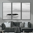 Whale Tail Wall Art – Framed Black White Ocean Canvas by MyGreatCanvas | Canvas Wall Art Prints | Photo Prints & Wall Decor