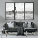 Black and White Surfing Wall Art Canvas Print – Framed Ocean by MyGreatCanvas | Canvas Wall Art Prints | Photo Prints & Wall Decor