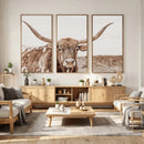 Longhorn Cow Wall Art Canvas Print – Framed Texas Ranch