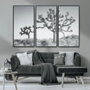 Joshua Tree Wall Art Canvas Print – Framed Black White