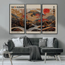 Modern Japanese Wall Art Canvas Print – Framed Abstract