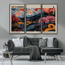 Modern Japanese Wall Art Canvas Print – Framed Contemporary