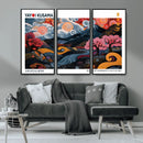 Modern Japanese Wall Art Canvas Print – Framed Abstract