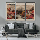 Modern Japanese Wall Art Canvas Print – Framed Abstract