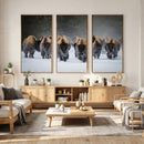Bison Herd Wall Art Canvas Print, Framed Rustic Wildlife by MyGreatCanvas | Canvas Wall Art Prints | Photo Prints & Wall Decor