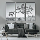 Joshua Trees Wall Art Canvas Print – Framed Black White