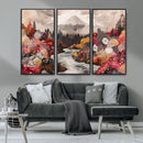 Mountain Wall Art Canvas Print – Framed Autumn Forest