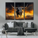 Longhorn Canvas Wall Art Canvas Print – Framed Bold Bull