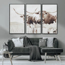 Longhorn Wall Art Canvas Print – Framed Western Cow Rustic